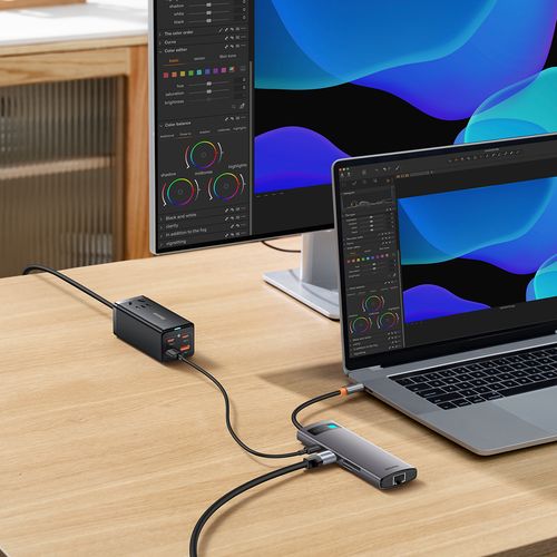 8w1 HUB adapter StarJoy USB-C do USB-C PD 3x USB-A HDMI RJ-45 SD TF szary na Arena.pl
