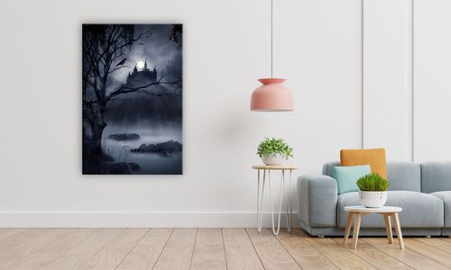 OBRAZ NA PŁÓTNIE PROSTOKĄTNY - Zamek w lesie na Arena.pl