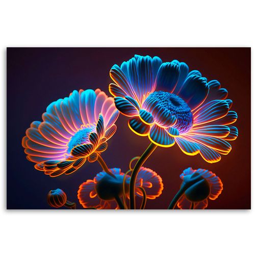 Obraz na płótnie,  Neonowe kwiaty 120x80 na Arena.pl