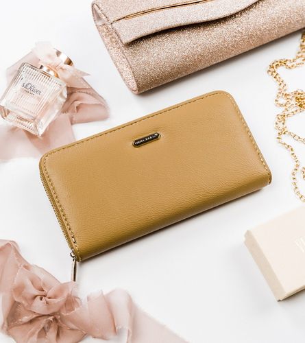 duży portfel damski w kształcie piórnika z gładkiej eko skóry - david jones na Arena.pl