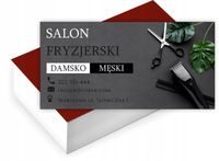 Wizytówki firmowe reklamowe 200szt SALON FRYZJERSKI gotowe projekty w cenie