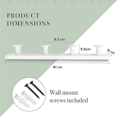 wieszak ścienny 4 haczyki biały 41 cm na Arena.pl