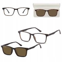 2w1 Okulary Korekcyjne Zerówki z NAKŁADKĄ PRZECIWSŁONECZNĄ z Polaryzacją