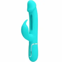pretty love dejon rabbit aqua green - wibrujący masażer 3w1, 7 trybow