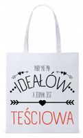 Dla Teściowej Mamy Prezent Torba Eco Biała Shopper Z Nadrukiem Ze Zdjęciem