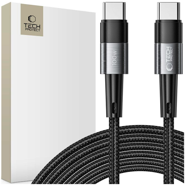 TECH-PROTECT ULTRABOOST TYPE-C CABLE PD100W/5A 300CM GREY zdjęcie 1