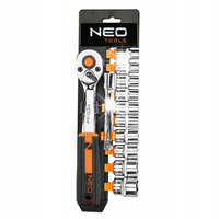 Klucze nasadowe 3/8" 12 szt. grzechotka NEO