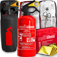 GAŚNICA 1KG APTECZKA DIN13164 UCHWYT NA GAŚNICĘ Z RZEPEM DO BAGAŻNIKA