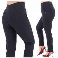 SPODNIE DAMSKIE Z GUMKA W PASIE BAWEŁNIANE ELASTYCZNE CASUAL DUŻE