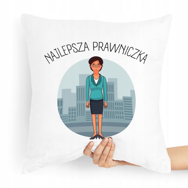 Poduszka Prezent Dla Prawnika Najlepsza Prawniczka Z Nadrukiem Ze Zdjęciem zdjęcie 1