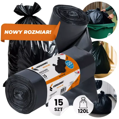 Vergionic worki na śmieci 120l 15szt na Arena.pl