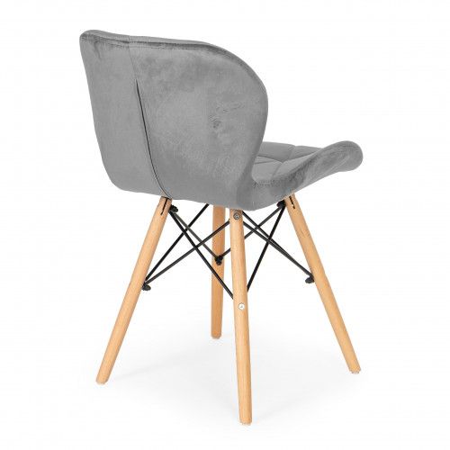 KRZESŁA WELUROWE MODERNHOME 4 SZT SZARE Z DREWNA BUKOWEGO na Arena.pl