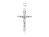 Rodowany srebrny krzyżyk krzyż diamentowany srebro 925 GKD036