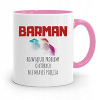 Kubek Różowy Dla Barmana Barmanki Bar Prezent Z Nadrukiem Ze Zdjęciem