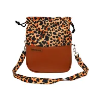 Sakiewka Torebka Safari - Brązowa w Modne Cętki