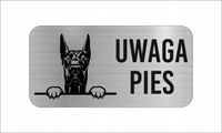 GRAWER Tabliczka nierdzewna 20x10 UWAGA PIES Dog niemiecki