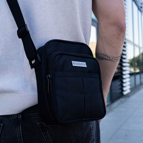 Saszetka męska na ramię mała torba sportowa do pracy czarna lekka na Arena.pl