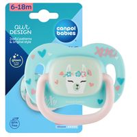 CANPOL Smoczek uspokajający symetryczny 6-18m EXOTIC LAMA