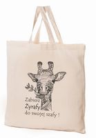 Bawełniana torba zakupowa zdobiona motywem zwierzęcym - Żyrafa 38x42x10cm