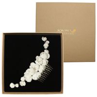 Grzebyk kwiatowy ślubny LIDIA silver KOKONET 6-0017