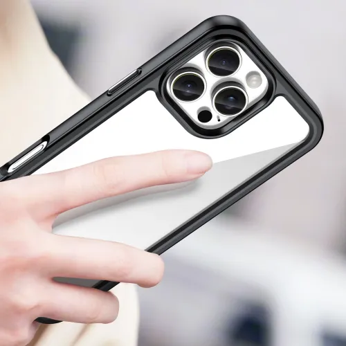 etui outer space case z żelową ramką do iphone 16 pro - czarne na Arena.pl