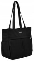 Torba damska PETERSON miejska torebka shopper bag na ramię czarna A4 lekka