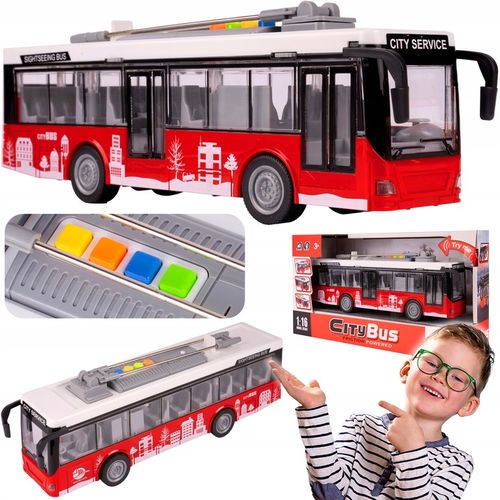 AUTOBUS MIEJSKI INTERAKTYWNY Z NAPĘDEM 1:16 OTWIERANE DRZWI DLA DZIECI na Arena.pl