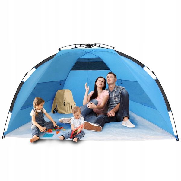 DUŻY XXL NAMIOT PLAŻOWY SAMOROZKŁADAJĄCY AUTOMATYCZNY PARAWAN ODBIJA SŁOŃCE zdjęcie 5