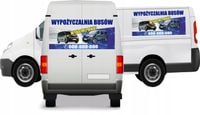 Reklama Naklejka na samochód WYPOŻYCZALNIA BUSÓW