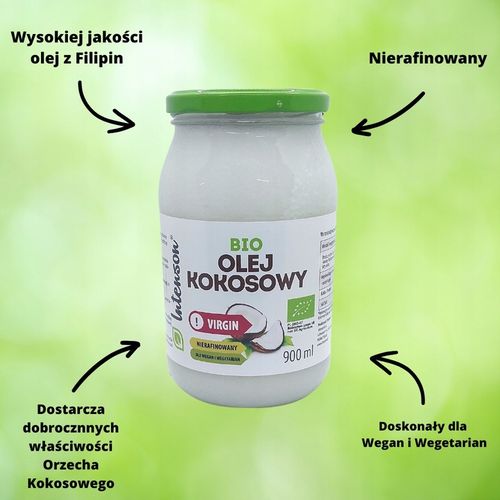 Olej kokosowy nierafinowany Intenson 900 ml na Arena.pl