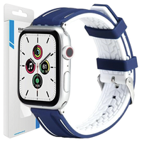 beline pasek apple watch solid silicone42/44/45/49mm granatowo-biały