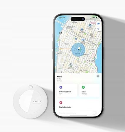 Bateria + Lokalizator GPS MiLi MiTag Białe Etui Pasujące Również do AirTag na Arena.pl