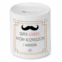 Skarbonka Dzień Dziadka Super Dziadek Prezent Z Nadrukiem Ze Zdjęciem