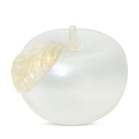 Figurka ręcznie wykonana Jabłko GABI 13x12x12 biała + złota