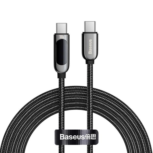Kabel USB-C do USB-C Baseus Display, 100W, 2m (czarny) zdjęcie 1