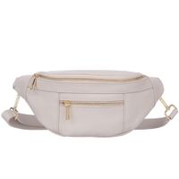VERA PELLE nerka skórzana saszetka biodrówka V563 kremowa