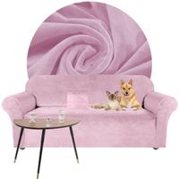 POKROWIEC NA KANAPĘ SOFĘ WELUR 190-230CM JASNY RÓŻ