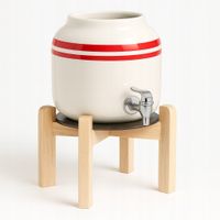 Ceramiczny Dystrybutor Wody CD-02 Czerwony Podstawka Kran Zestaw Standard