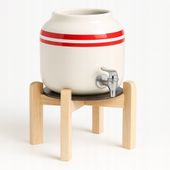 Ceramiczny Dystrybutor Wody CD-02 Czerwony Podstawka Kran Zestaw Standard