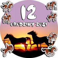 OPŁATEK NA TORT 30CM - KONIE KOŃ KONIK + IMIĘ + GRATIS! 24CM 26CM