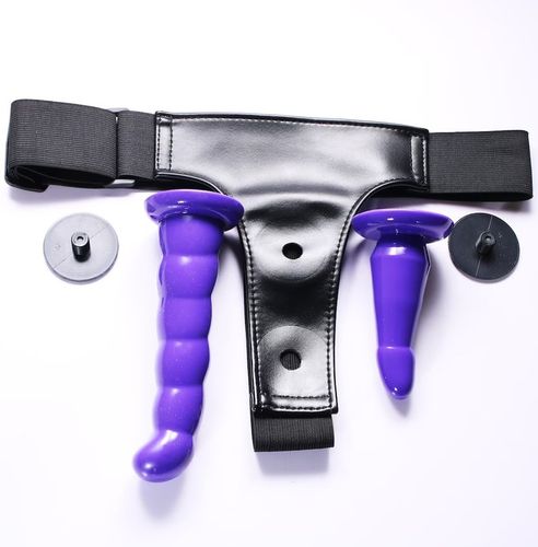 PROTEZA STRAP-ON PODWÓJNE DILDO PENISY ANAL WAGINA na Arena.pl