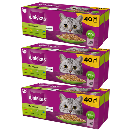 WHISKAS MOKRA KARMA DLA KOTA MIX SMAKÓW W GALARETCE 85g x 120 na Arena.pl