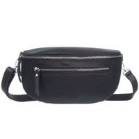 VERA PELLE nerka skórzana saszetka biodrówka V689 czarna