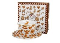 FILIŻANKA + SPODEK PORCELANOWA PIERNIKI DUO ŚWIĘTA 250 ML