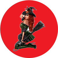 Opłatek na tort Wiedźma Czarownica Miotła Postać Kobieta Urodziny 18 30 40