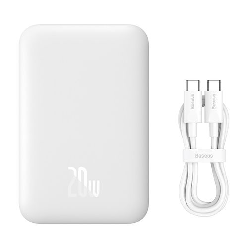 Powerbank 6000mAh Magnetic Mini Air 20W z kablem USB-C - biały na Arena.pl