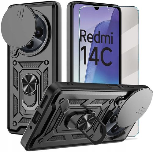 PANCERNE ETUI SLIDE RING CASE DO XIAOMI REDMI 14C | POCO C75 +SZKŁO 9H na Arena.pl
