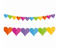 Girlanda papierowa serca kolorowe, 360 cm