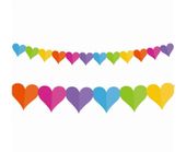 Girlanda papierowa serca kolorowe, 360 cm