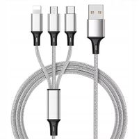 KABEL ŁADOWARKA 3w1 MICRO TYP-C do IPHONE USB-C 5A